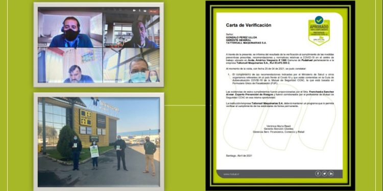 LA MUTUAL DE SEGURIDAD ENTREGA EL SELLO COVID-19 TATTERSALL MAQUINARIAS S.A.