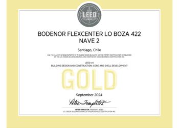 BODENOR FLEXCENTER OBTUVO CERTIFICACIÓN LEED NIVEL GOLD